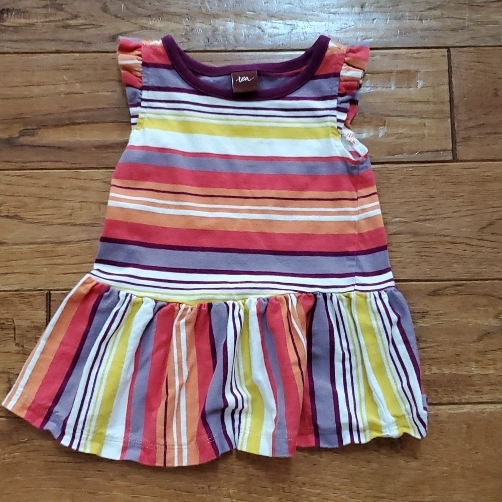 Tea Collection multi stripe colorful dress